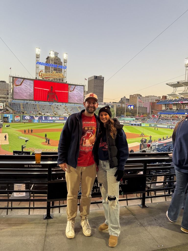 Andrew at a Cleveland Guardians game